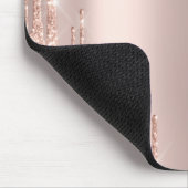 Moderne Glitter-Drips Roségold Mousepad (Ecke)
