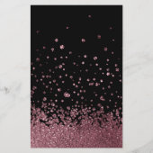 Moderne Glitter-Drop-Roségold Flyer (Hinten)