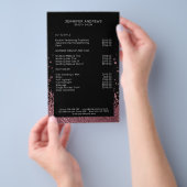 Moderne Glitter-Drop-Roségold Flyer (Handgriff)