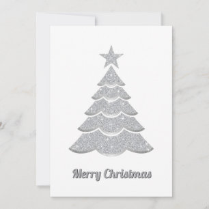 Moderne Glitter Elegante Schneelandschaft Weihnach Feiertagskarte