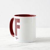 Moderne Glitter-Monogramm-F-Tasse mit Namen Tasse (Vorderseite Links)