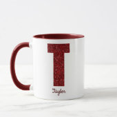 Moderne Glitter-Monogramm-Tasse mit Namen Tasse (Links)