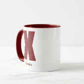 Moderne Glitter-Monogramm-X-Tasse mit Namen Tasse (Vorderseite Links)