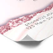 Moderne, Glitter, rosa Preisliste Poster (Ecke)