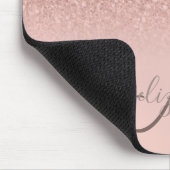 Moderne Glitter-Sequin-Ombre-Monogramm Mousepad (Ecke)