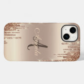 Moderne Glitter-Tropfen, Monogramm Cooper Case-Mate iPhone Hülle (Rückseite (Horizontal))