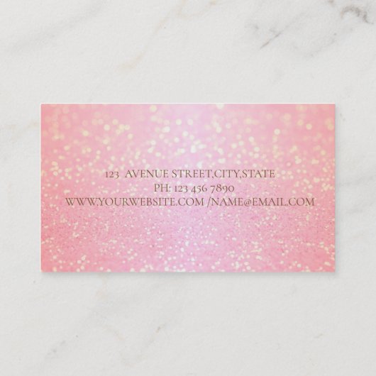 Moderne Glitterie Bokeh Gold Glitzer Frame Visitenkarte (Rückseite)