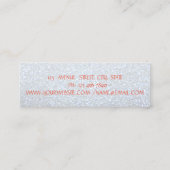 Moderne Glitterie, Silber, Lippen, Lashes, Makeup Mini Visitenkarte (Rückseite)