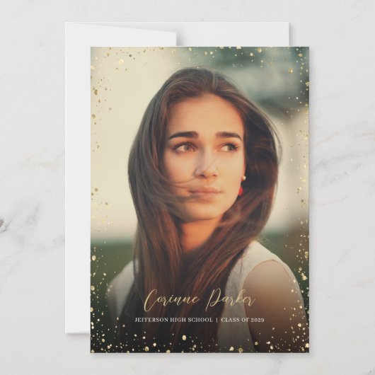 Moderne Glitz Abschluss Foto Announcement Magnete (Vorderseite)