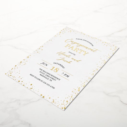 Moderne Glitz-Engagement-Partei Einladung (Gedreht)