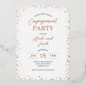 Moderne Glitz-Engagement-Partei Folieneinladung (Vorderseite)