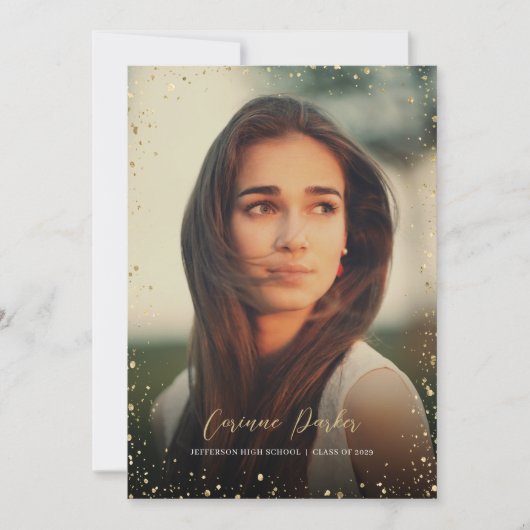 Moderne Glitz Foto Graduation Party Einladung (Vorderseite)