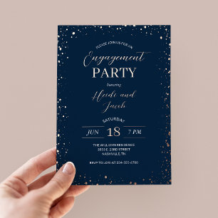 Moderne Glitz Verlobungsparty Folieneinladung