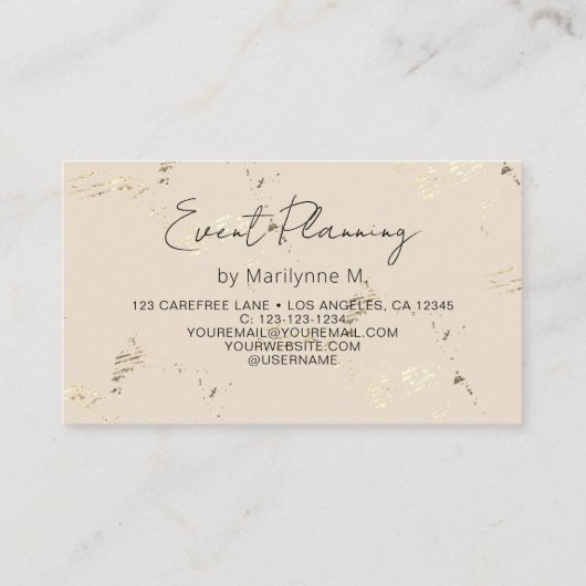 Moderne Glitzer Balloons Cream Business Card Visitenkarte (Rückseite)
