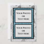 Moderne Glitzer Deer Blue, Grau & Black Flat Card (Rückseite)