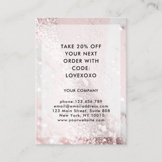 Moderne Glitzer Discount Card Rabattkarte (Vorderseite)
