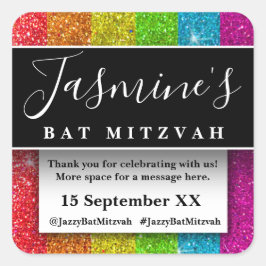 Moderne Glitzer Geburtstagsparty Favoriten Vielen  Quadratischer Aufkleber