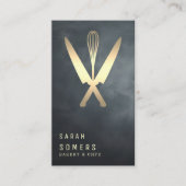 Moderne Glitzer Knife & Whisk Bäckerei Visitenkarte (Vorderseite)