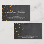 MODERNE Glitzer Konfetti dots Tafel mit Goldbarren Visitenkarte (Vorne/Hinten)