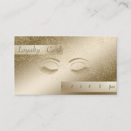 Moderne Glitzer Lashes, Confetti Loyalitätskarte Treuekarte (Vorderseite)
