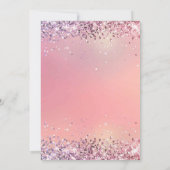 Moderne Glitzer Lila-Silber (Imitat) Bridal Einladung (Rückseite)