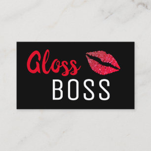 Moderne Glitzer Lip Gloss Boss Makeup Business Car Visitenkarte