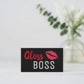 Moderne Glitzer Lip Gloss Boss Makeup Business Car Visitenkarte (Stehend Vorderseite)