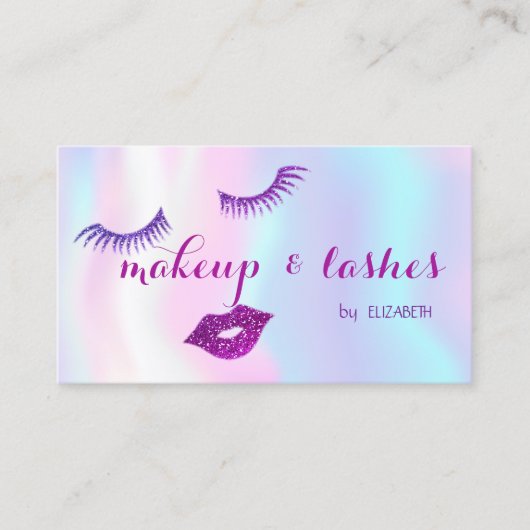 Moderne Glitzer Lippen, Lashes, Visitenkarte (Vorderseite)