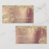 Moderne Glitzer-Lippen-Makeup-Künstler Visitenkarte (Vorne/Hinten)