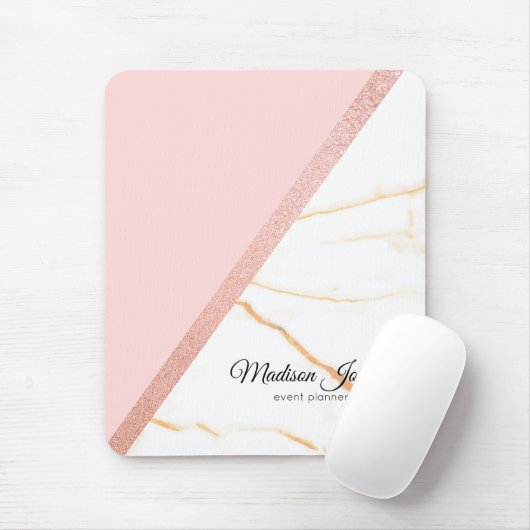Moderne Glitzer-Mouse-Pad in Rosa und Gold Mousepad (Mit Mouse)