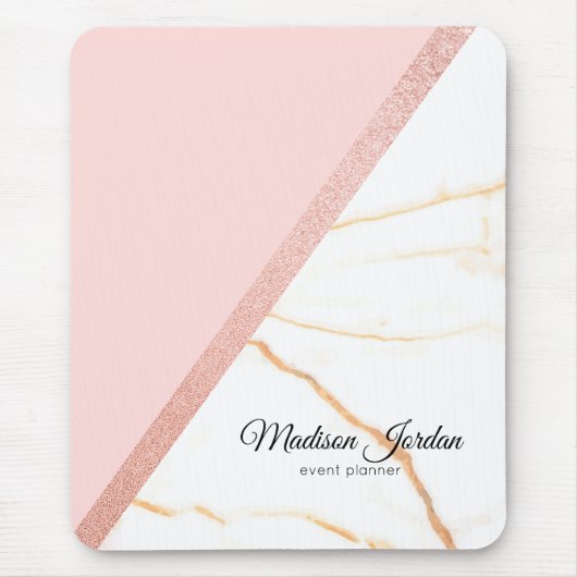 Moderne Glitzer-Mouse-Pad in Rosa und Gold Mousepad (Vorne)