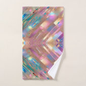 Moderne Glitzer Opal Holographic Collection Badhandtuch Set (Handtuch)
