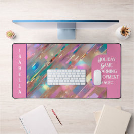 Moderne Glitzer Opal Holographic Collection Schreibtischunterlage