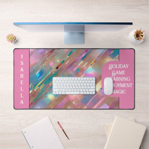 Moderne Glitzer Opal Holographic Collection Schreibtischunterlage