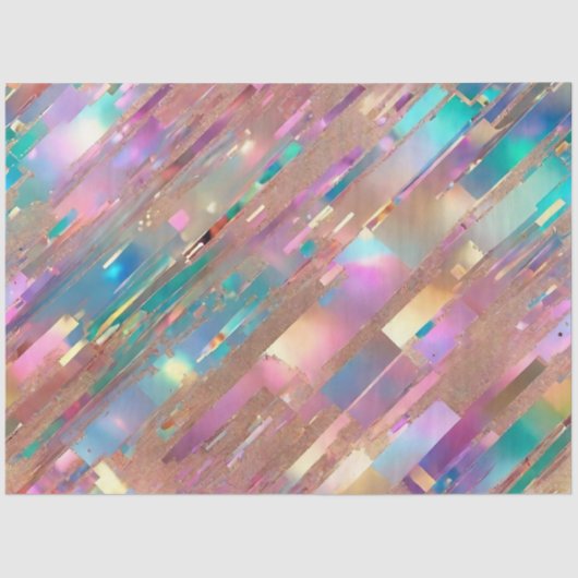 Moderne Glitzer Opal Holographic Collection Seidenpapier (Vorderseite)