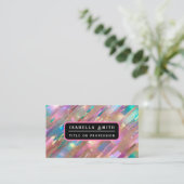 Moderne Glitzer Opal Holographic Collection Visitenkarte (Stehend Vorderseite)
