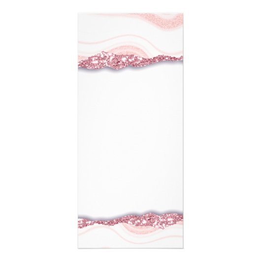 Moderne, Glitzer, rosa-weiße Preisliste Werbekarte (Hinten)