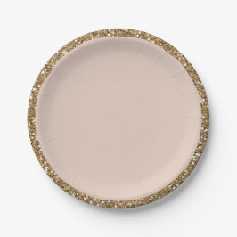 Moderne Glitzer Rose Gold Blush Glam Sweet 16 Part Pappteller
