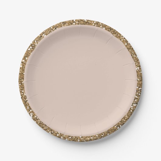 Moderne Glitzer Rose Gold Blush Glam Sweet 16 Part Pappteller (Vorderseite)