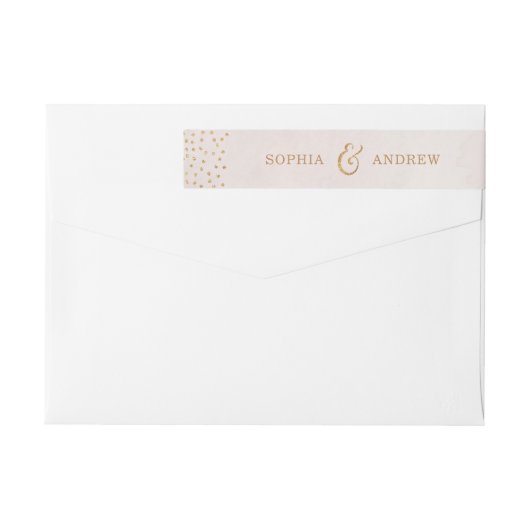 Moderne Glitzer Rose Goldhochzeit Monogramm (Rückseite)