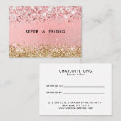 Moderne Glitzer Salon Discount Card Rabattkarte (Vorne/Hinten)