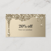 Moderne Glitzer Salon Discount Card Visitenkarte (Vorderseite)