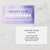 Moderne Glitzer Salon Loyalty Business Card Visitenkarte (Vorne/Hinten)