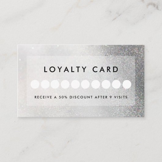 Moderne Glitzer Salon Loyalty Business Card Visitenkarte (Vorderseite)