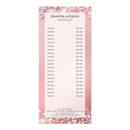 Moderne, Glitzer, Salon, preiswerte Rackkarte Werbekarte (Vorne)