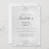 Moderne Glitzer Silver (Imitat) Einladung (Vorderseite)