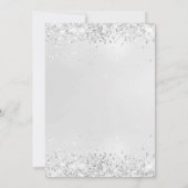 Moderne Glitzer Silver (Imitat) Einladung (Rückseite)
