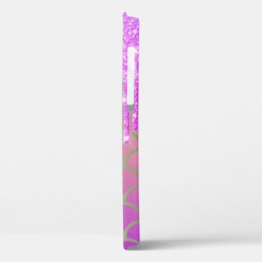 Moderne Glitzer Tropfen Mermaid-Skala ,Monogramm Case-Mate iPhone Hülle (Rückseite / Links)