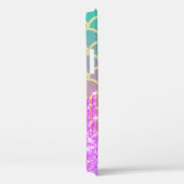 Moderne Glitzer Tropfen Mermaid-Skala ,Monogramm Case-Mate iPhone Hülle (Rückseite / Rechts)