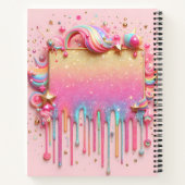 Moderne Glitzer-Tropfen mit Regenbogenfarben-Noteb Notizblock (Rückseite)